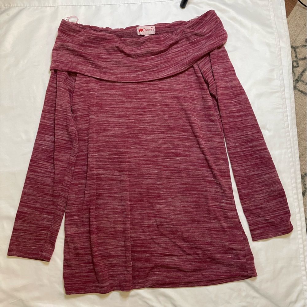 Poof! Size large pink off the shoulder blouse